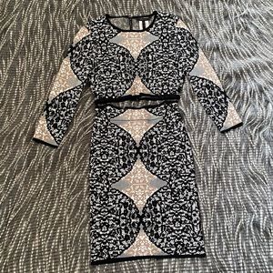 BCBGMaxAzria mini blouse and skirt